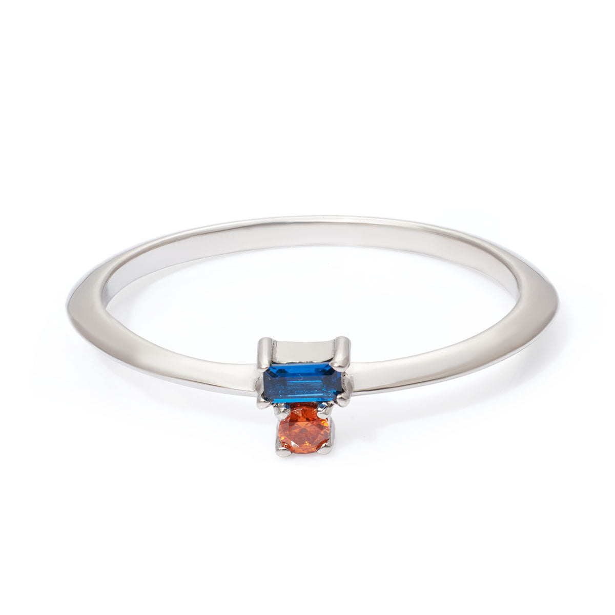 Mothers Ring 2 Birthstones Personalized Mothers Day Ring Silver Mminimalist jewelry