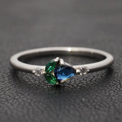Sterling Silver Mothers Ring Custom Birthstones Ring Gift For Mom