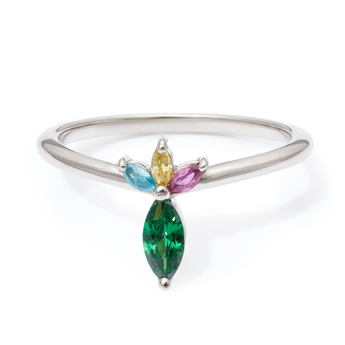 Birthstones Mothers Ring Silver Custom Mothers Day Jewelry Gift