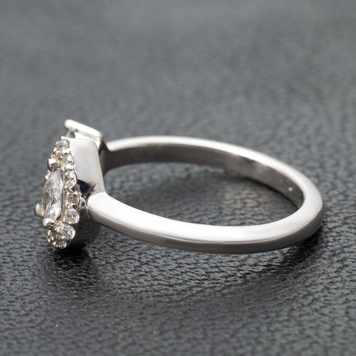 Diamond and Moss Agate Engagement Ring