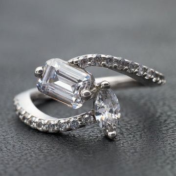 1.60TCW Diamond Toi Et Moi Ring