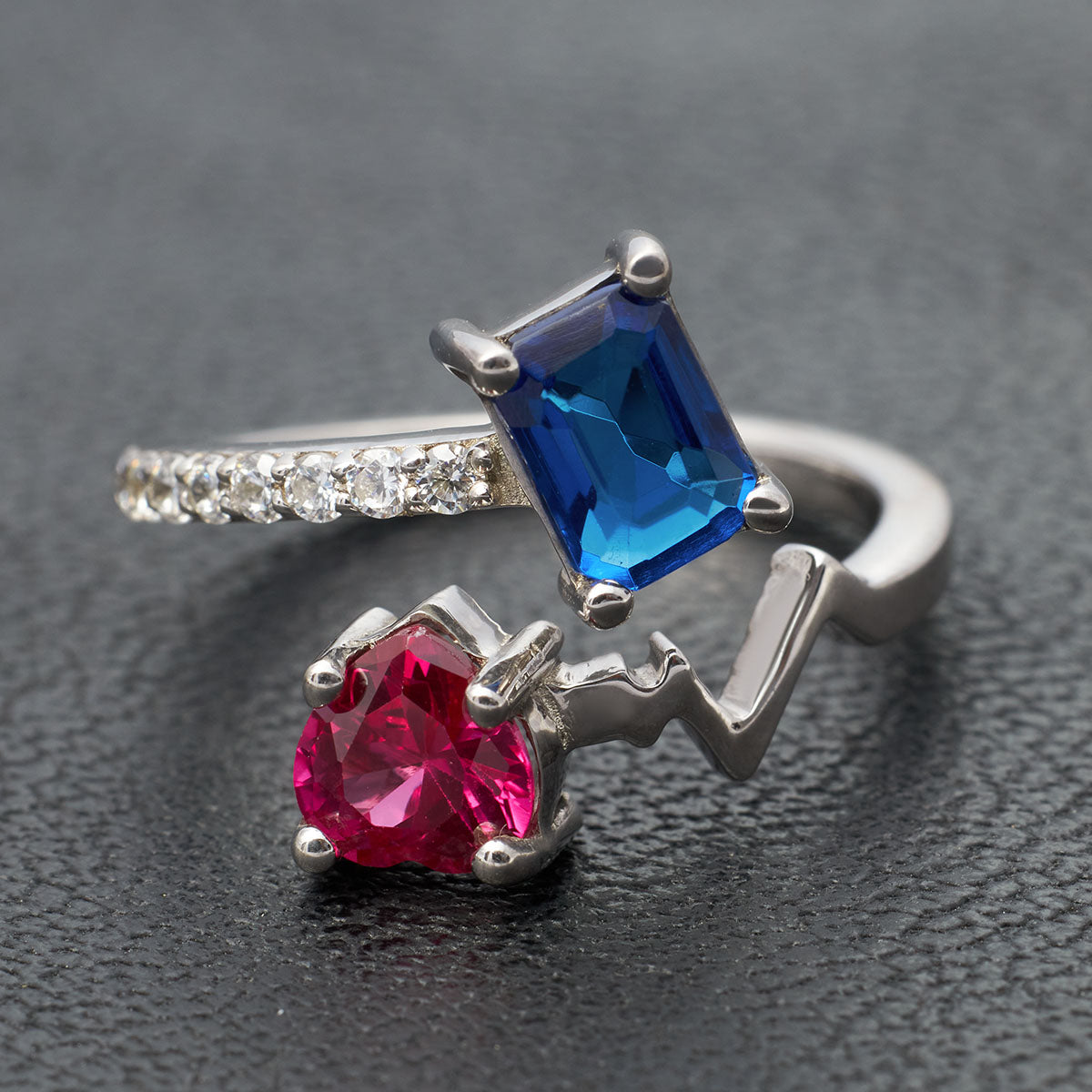 Toi Et Moi Heart Engagement Ring