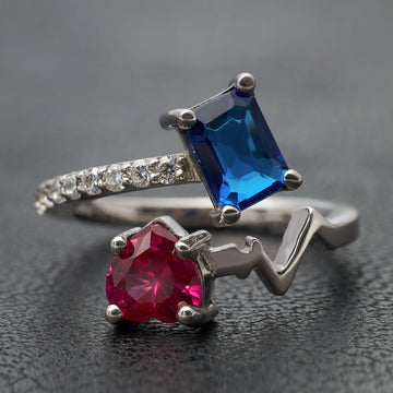 Toi Et Moi Heart Engagement Ring