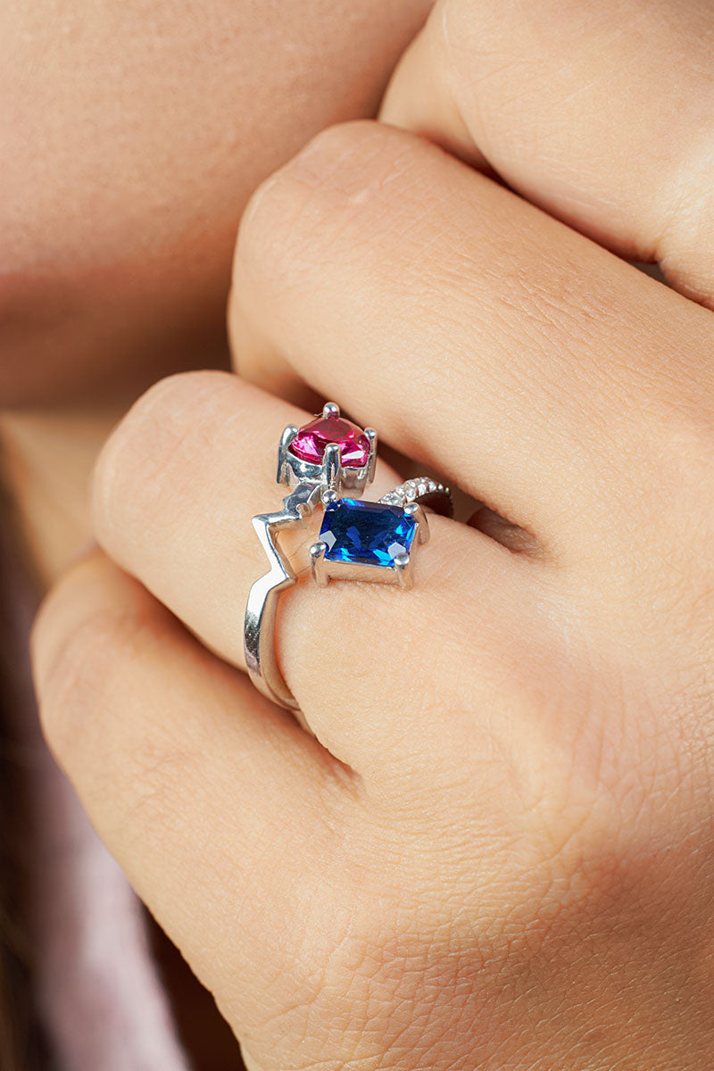 Toi Et Moi Heart Engagement Ring