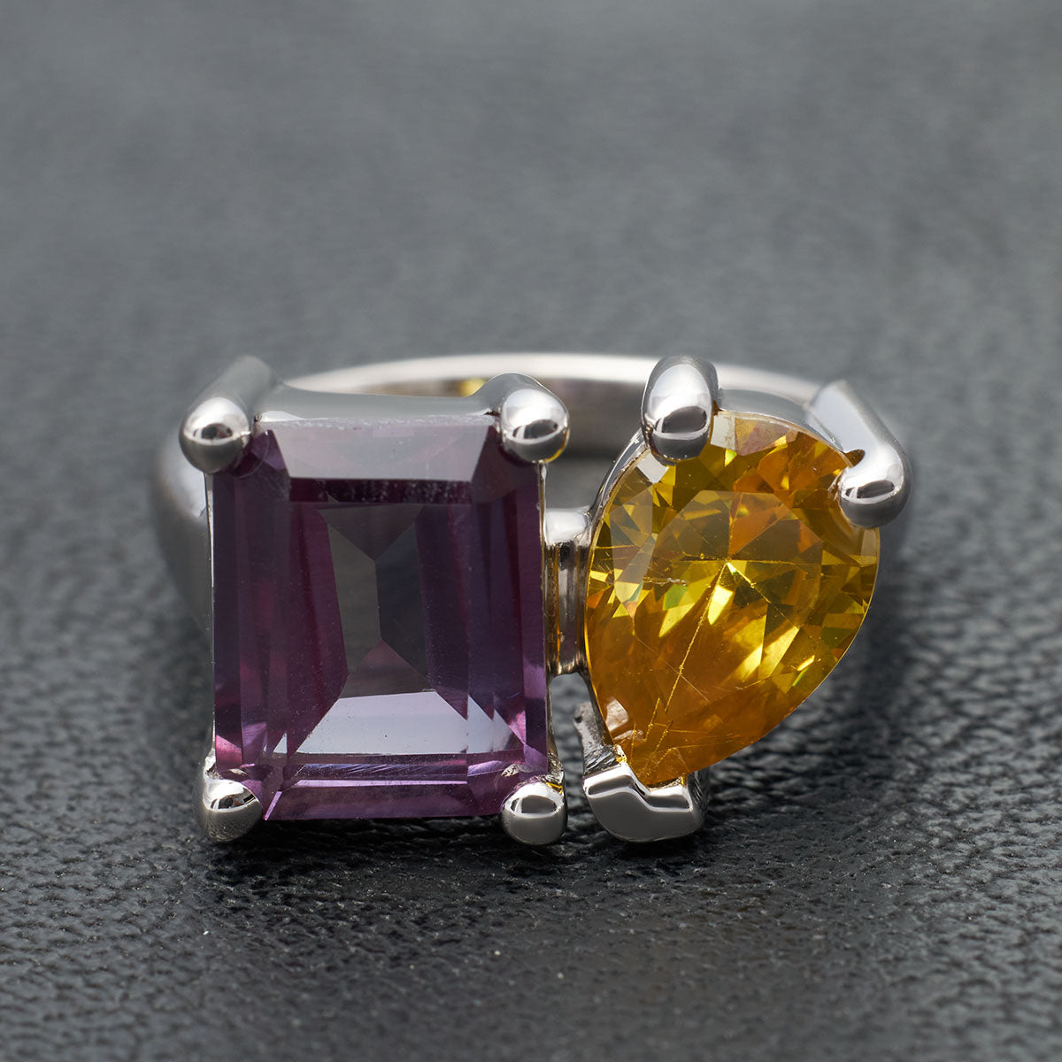 2 Stone Toi Et Moi Engagement Ring Birthstones You and Me Ring