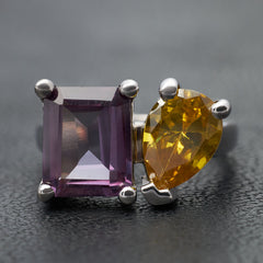 2 Stone Toi Et Moi Engagement Ring Birthstones You and Me Ring