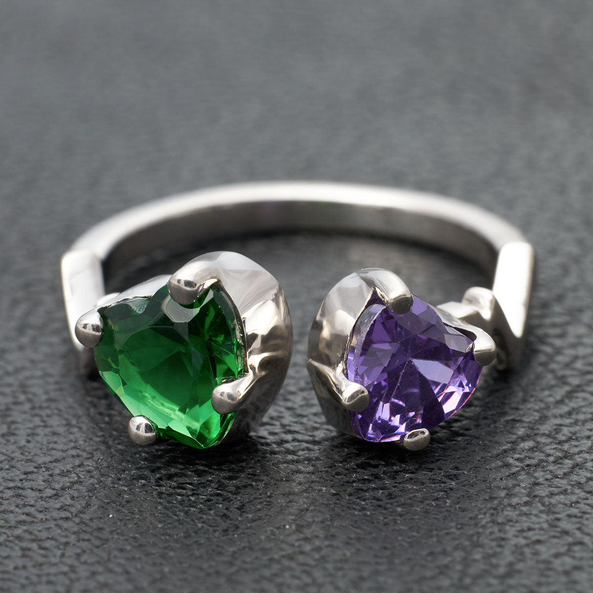 2 Stone Heart Toi Et Moi Ring