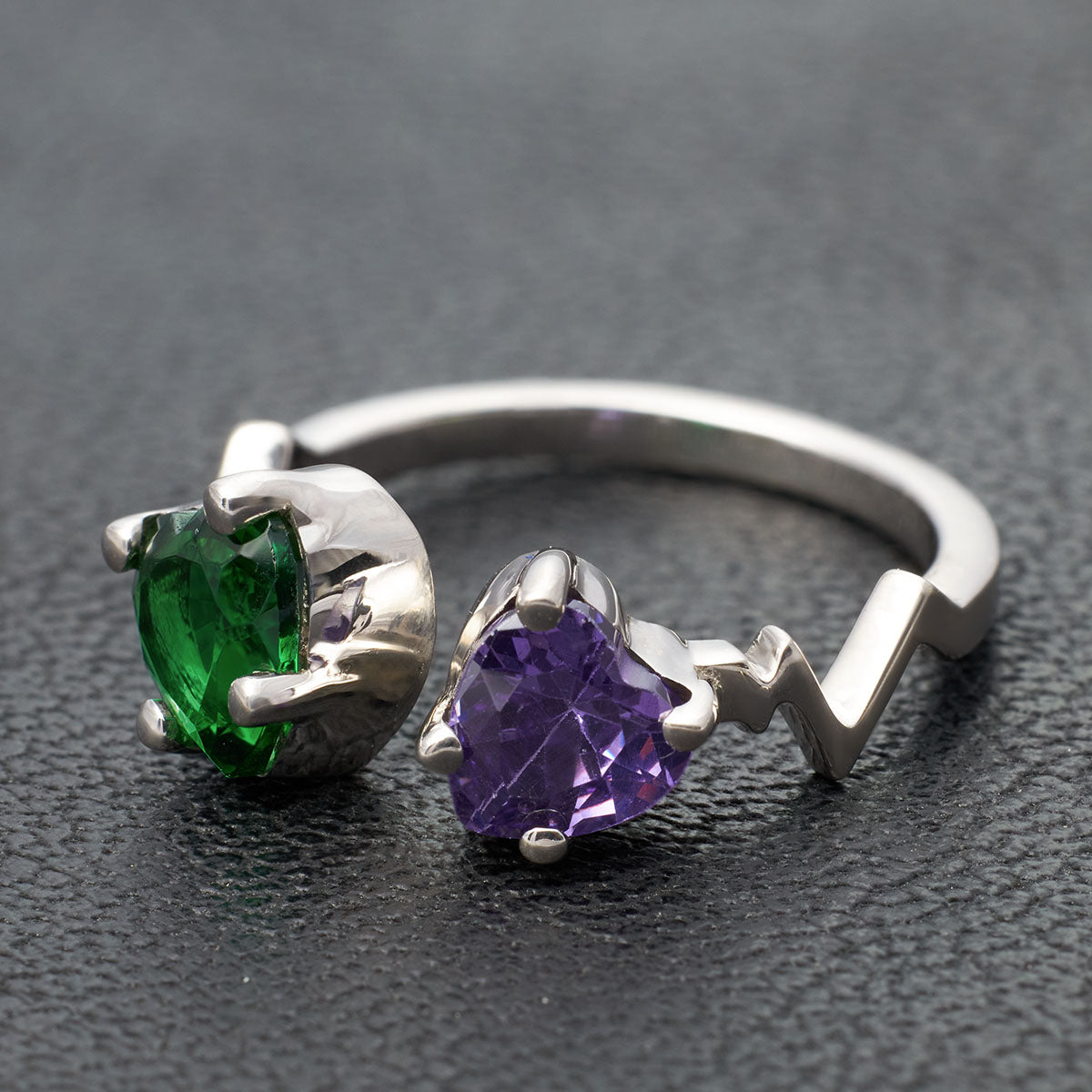 2 Stone Heart Toi Et Moi Ring