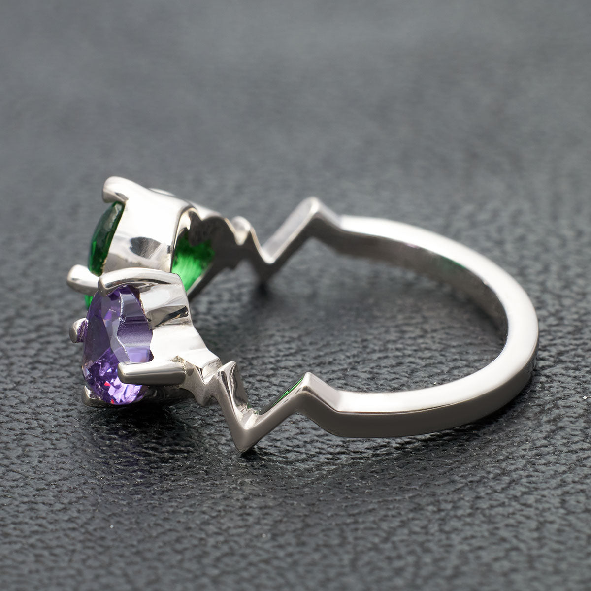 2 Stone Heart Toi Et Moi Ring