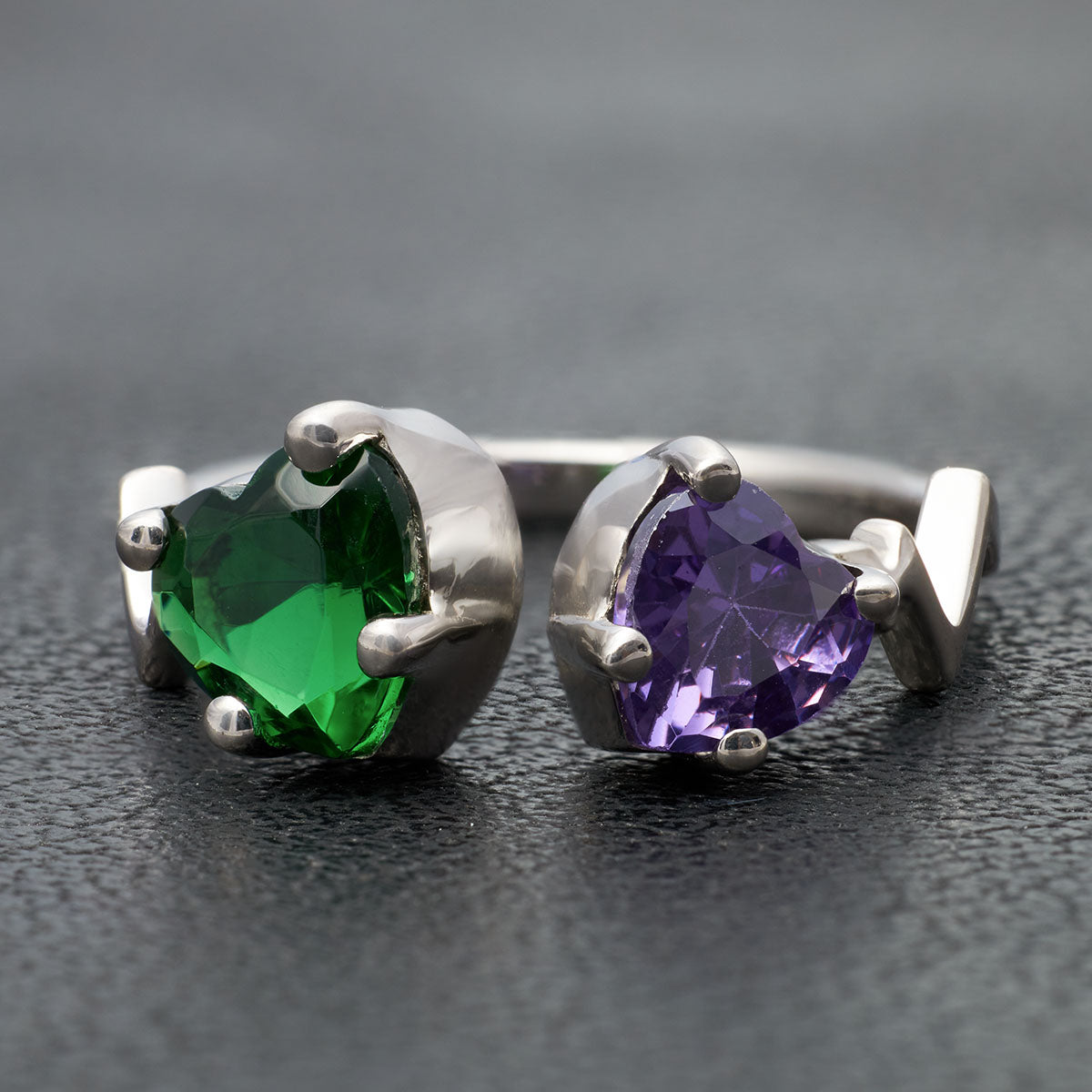 2 Stone Heart Toi Et Moi Ring