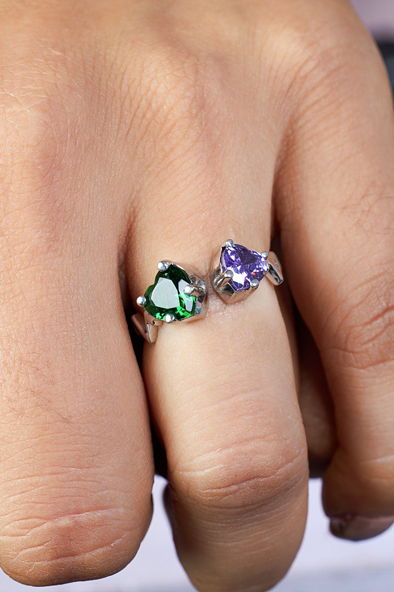 2 Stone Heart Toi Et Moi Ring Gold Engagement Rings For Women