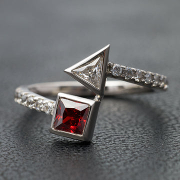 2 Birthstones You and Me Ring