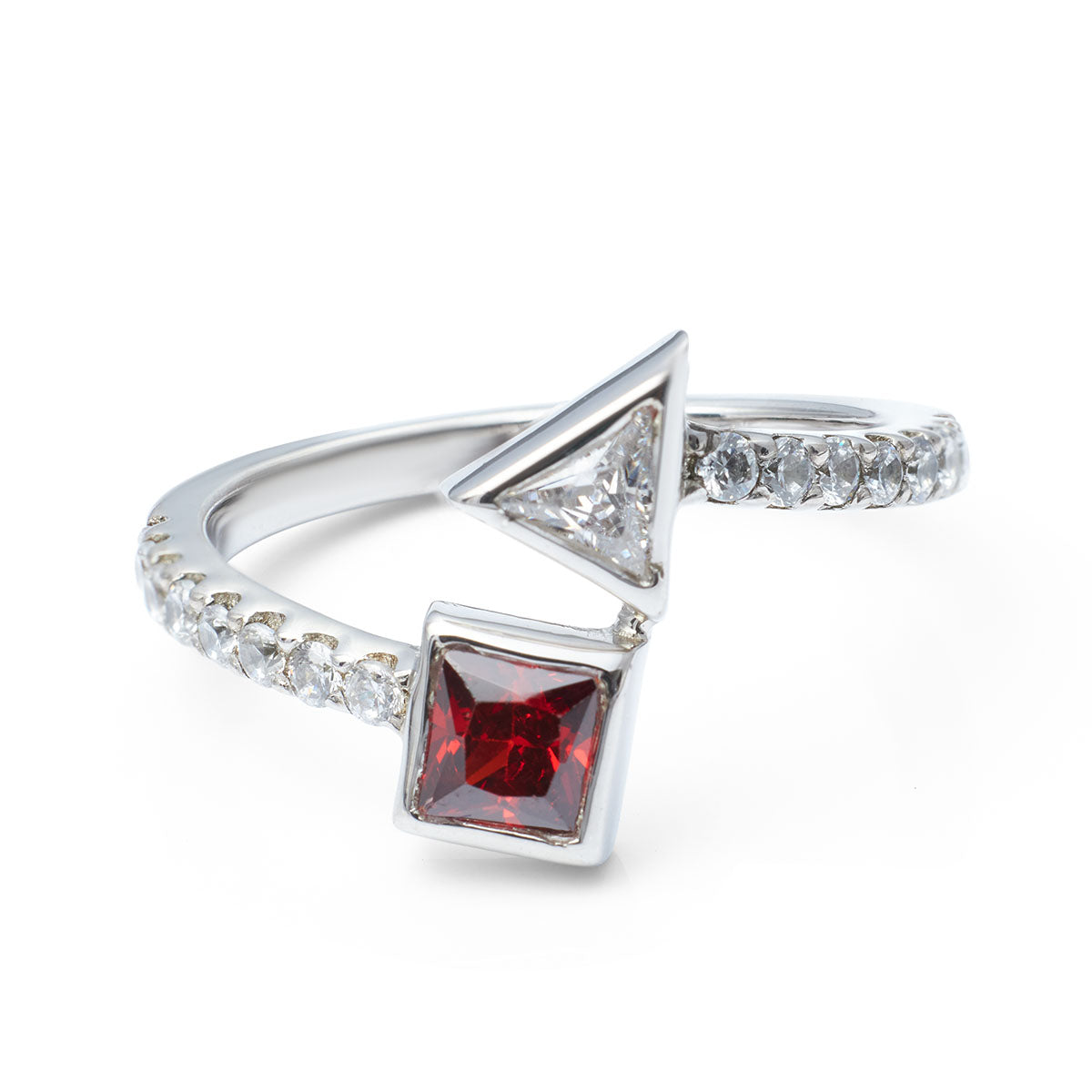 2 Birthstones You and Me Ring Garnet and Diamond Promise Ring