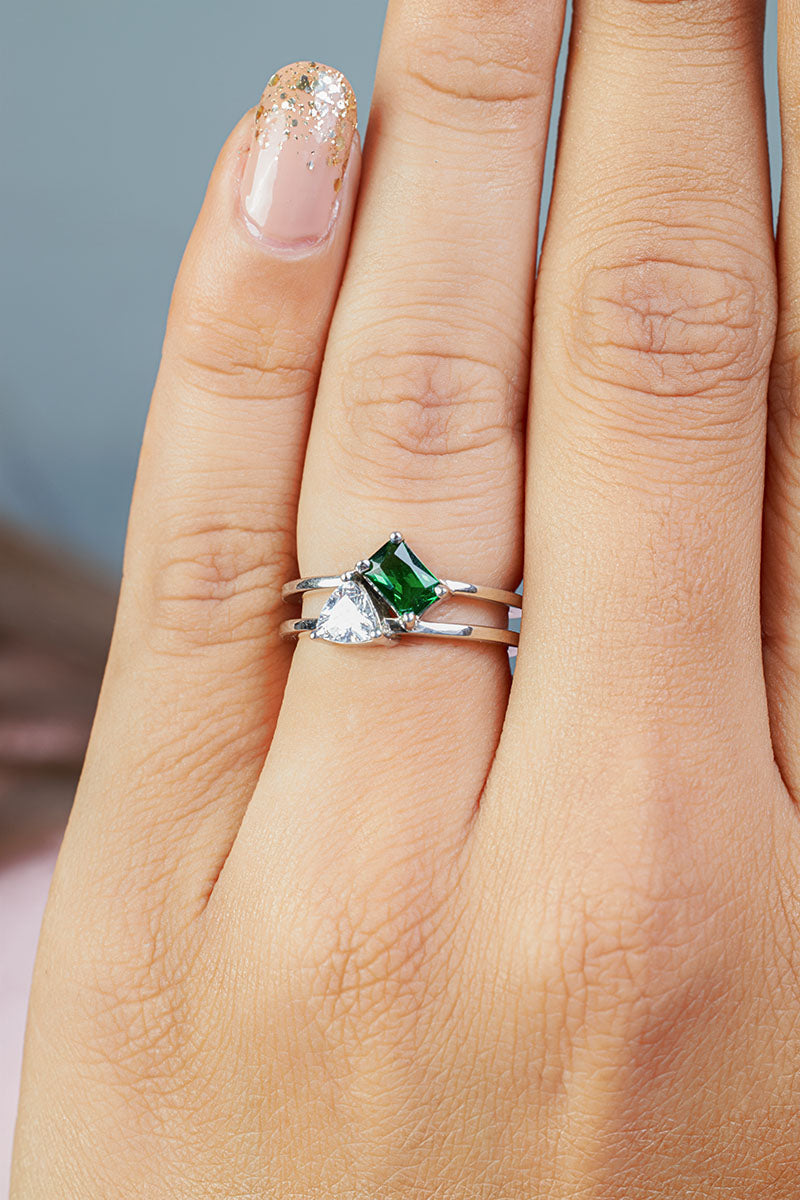 2 Birthstones Toi Et Moi Rings