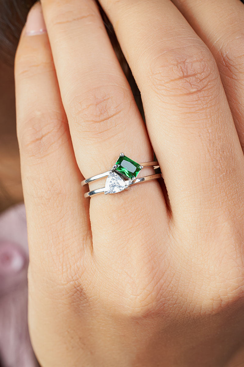 2 Birthstones Toi Et Moi Rings