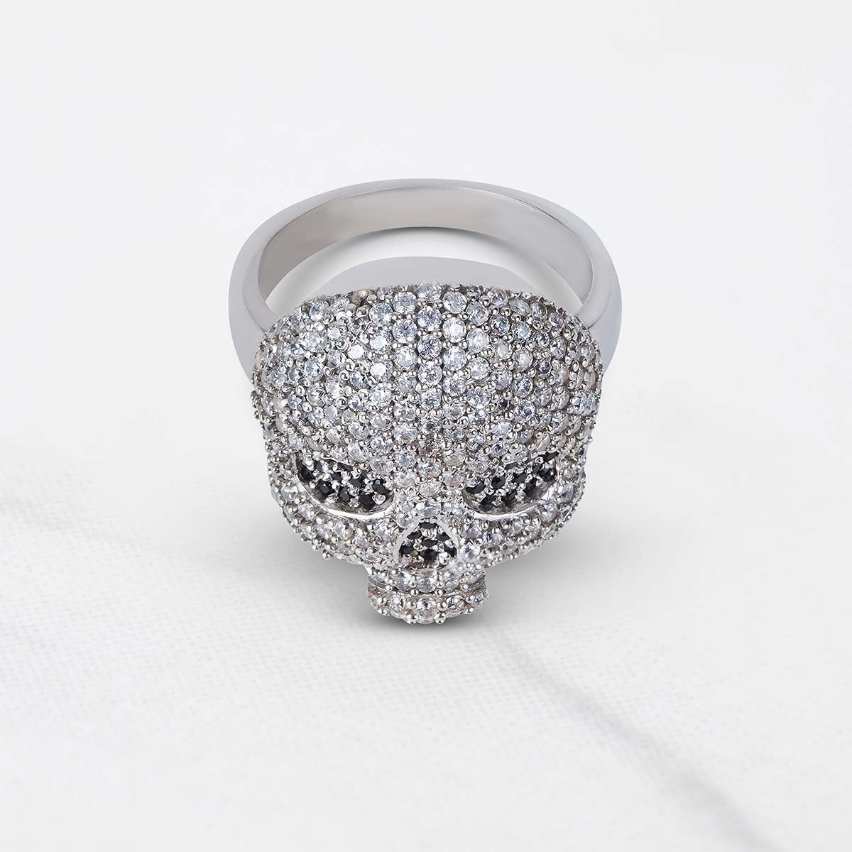 Iced Out Skull Ring for Men Day of The Dead Jewelry Hip Hop