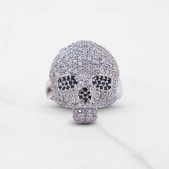 Iced Out Skull Ring for Men Day of The Dead Jewelry Hip Hop