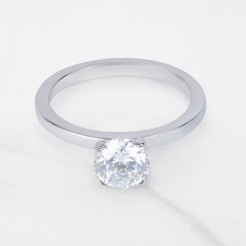 1CT Cubic Zirconia Solitaire Ring Proposal Promise Engagement