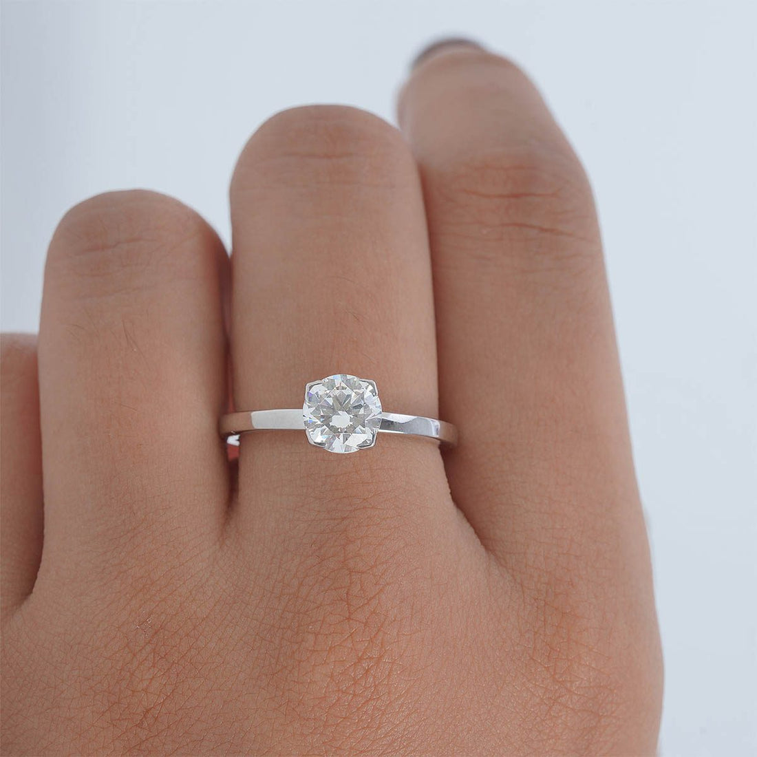 1CT Cubic Zirconia Solitaire Ring Proposal Promise Engagement