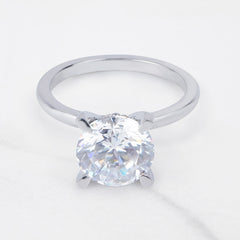 3Carat Solitaire Moissanite Ring Hidden Halo Engagement Ring