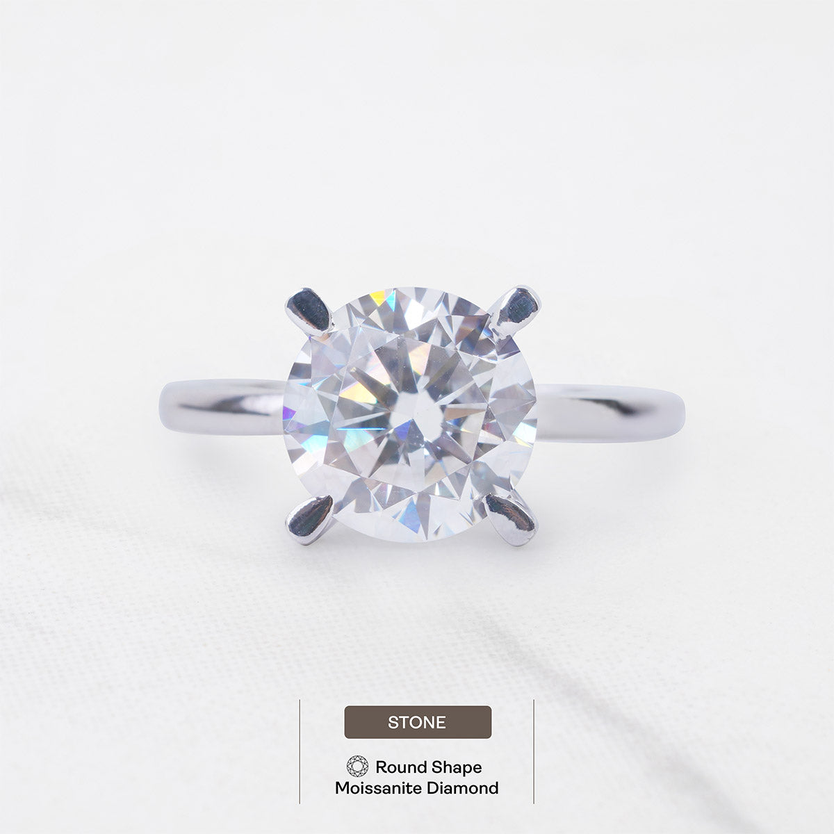 3CT Solitaire Engagement Ring Hidden Halo 9mm Round 4 Claw