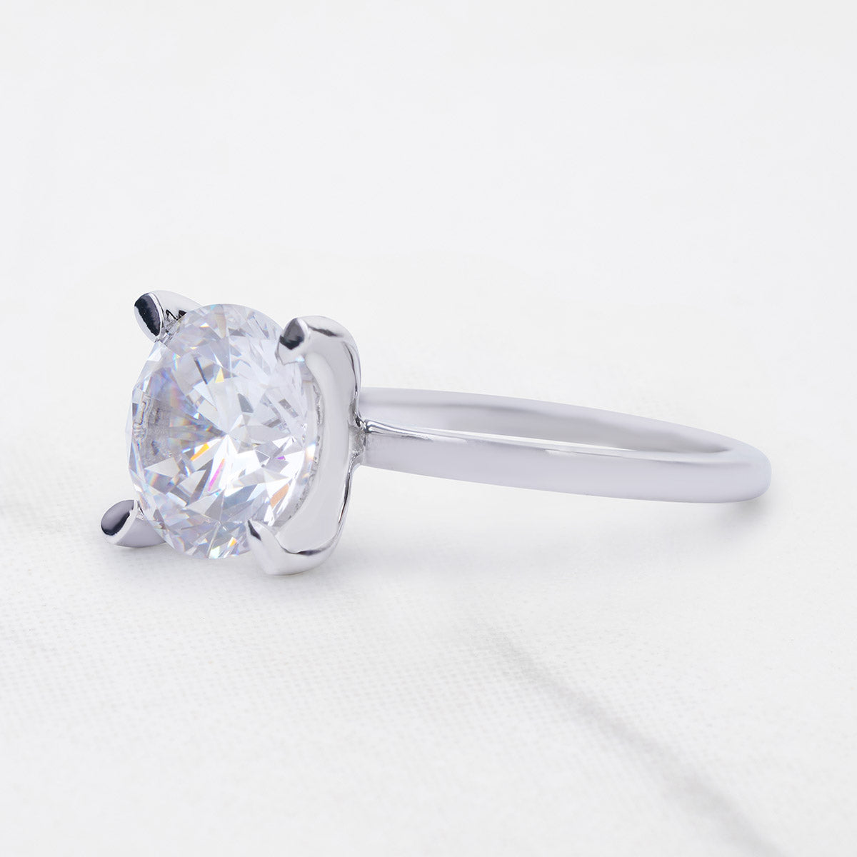 3CT Solitaire Engagement Ring Hidden Halo 9mm Round 4 Claw