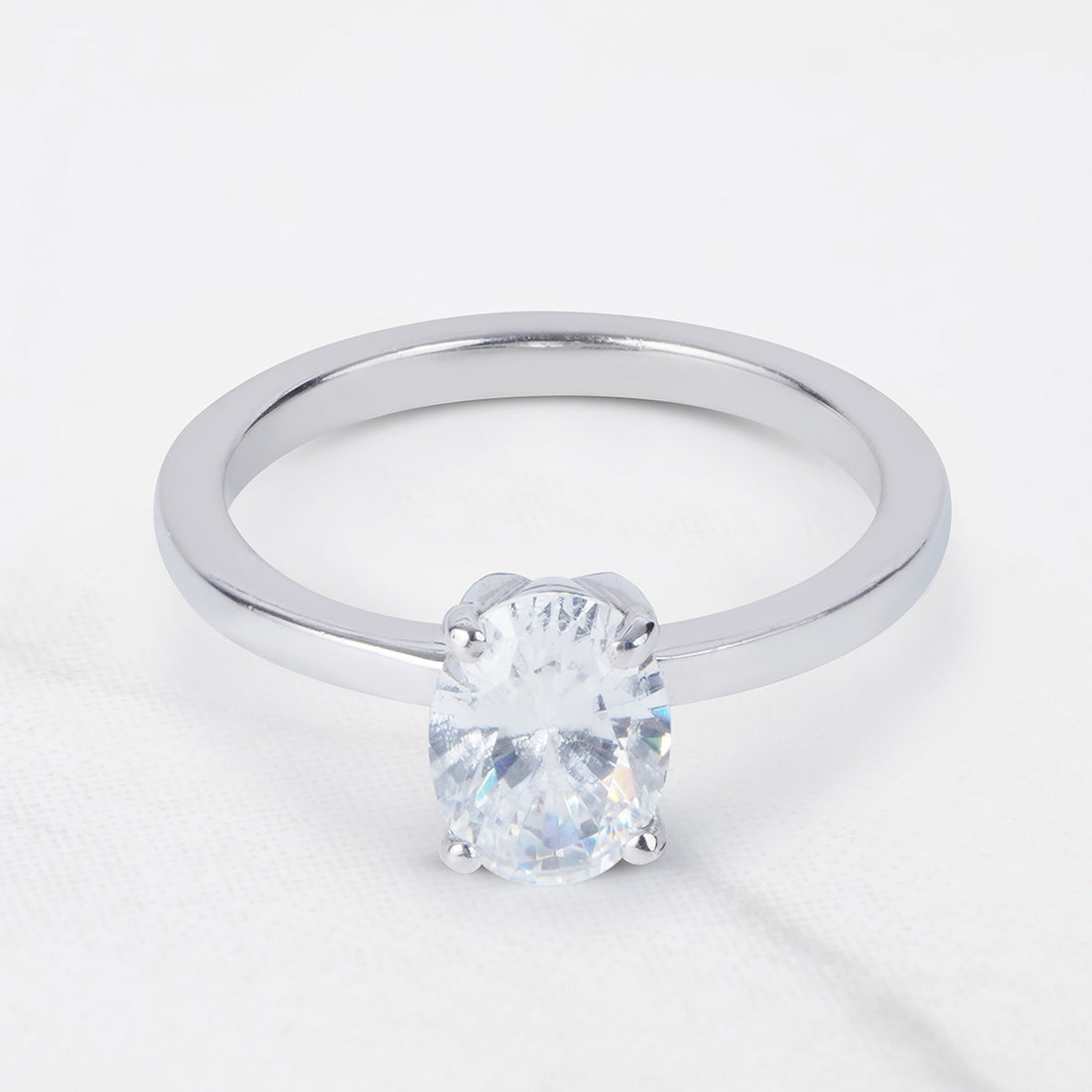 1CT Solitaire Proposal Ring Oval Cut AAA CZ Engagement Ring