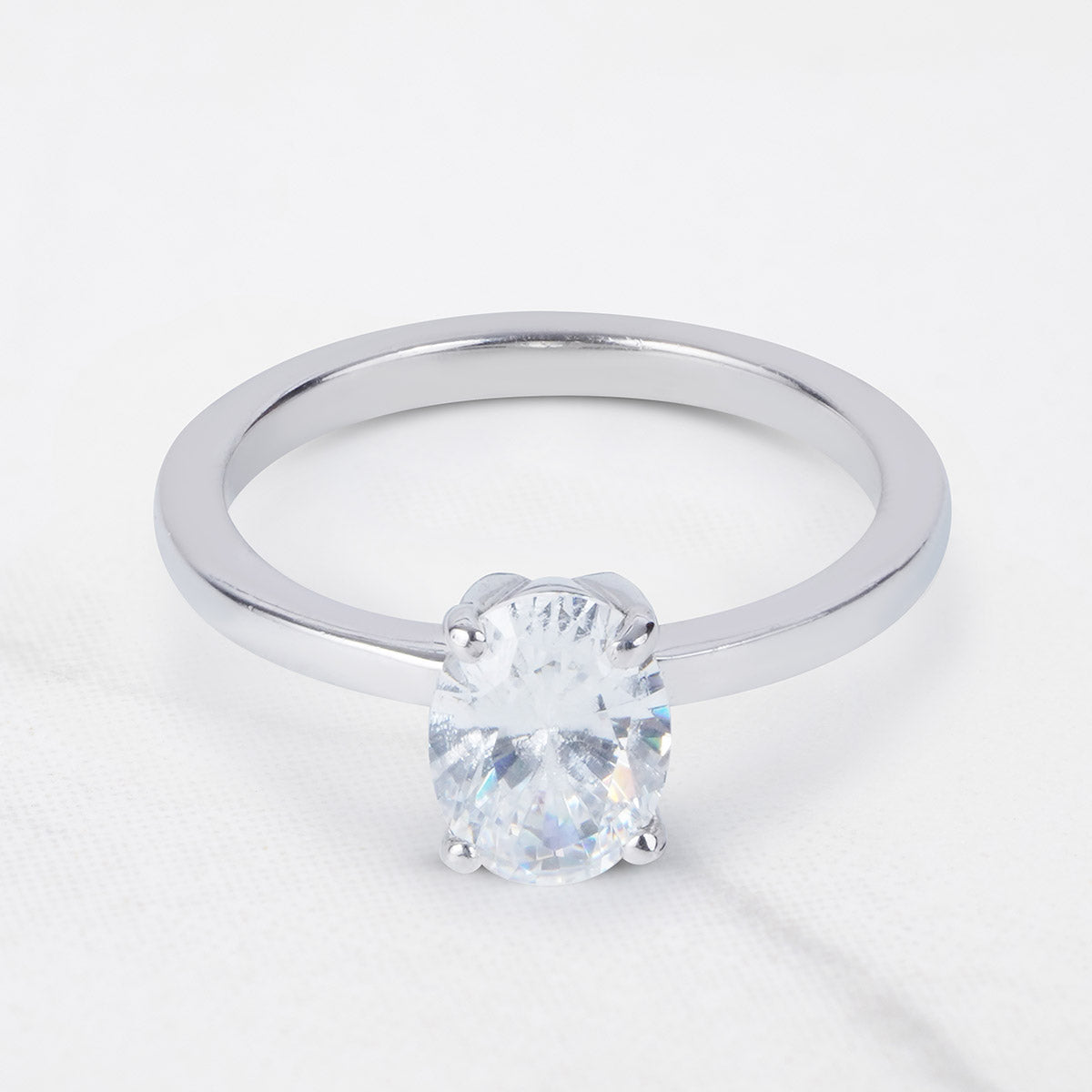 1CT Solitaire Proposal Ring Oval Cut AAA CZ Engagement Ring