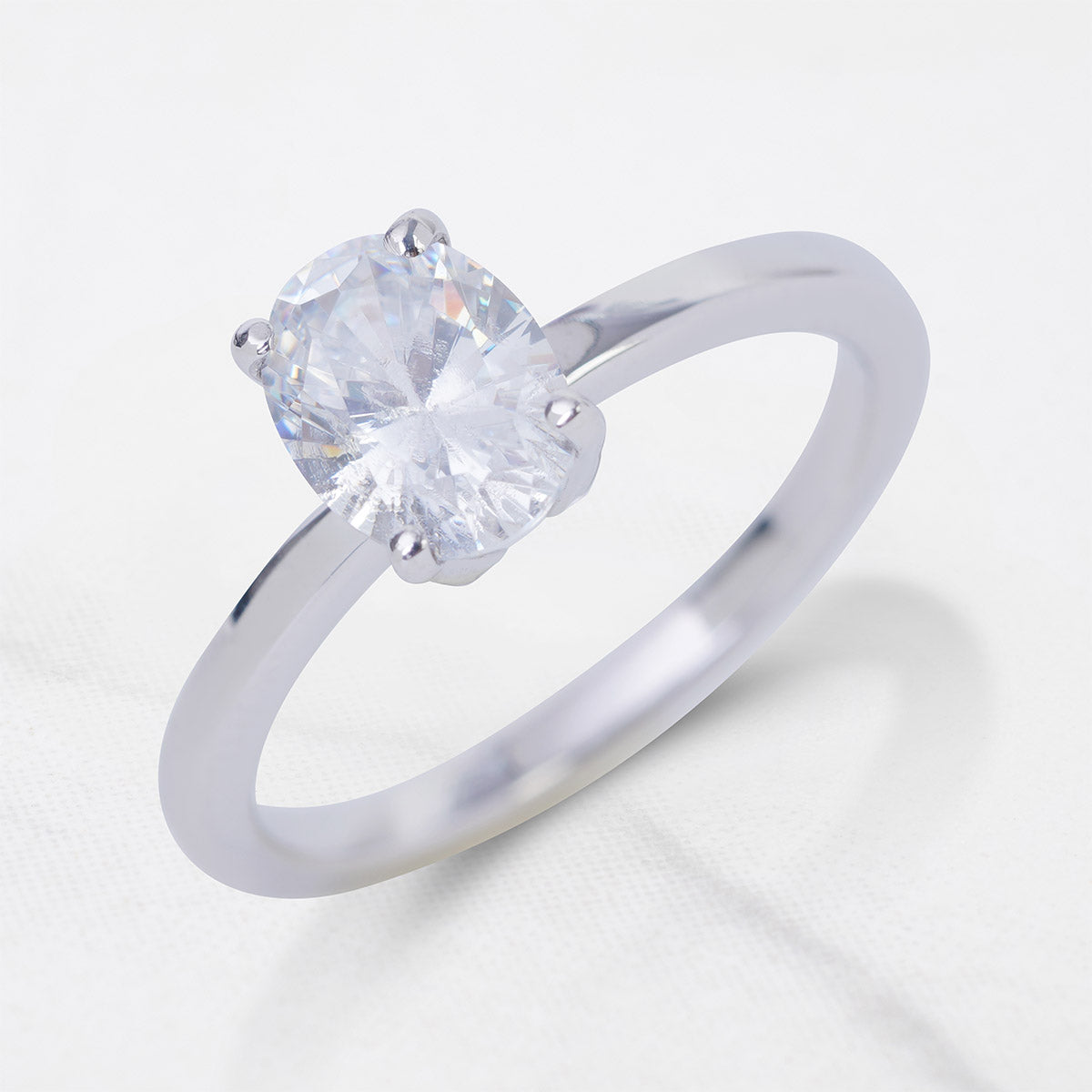 1CT Solitaire Proposal Ring Oval Cut AAA CZ Engagement Ring
