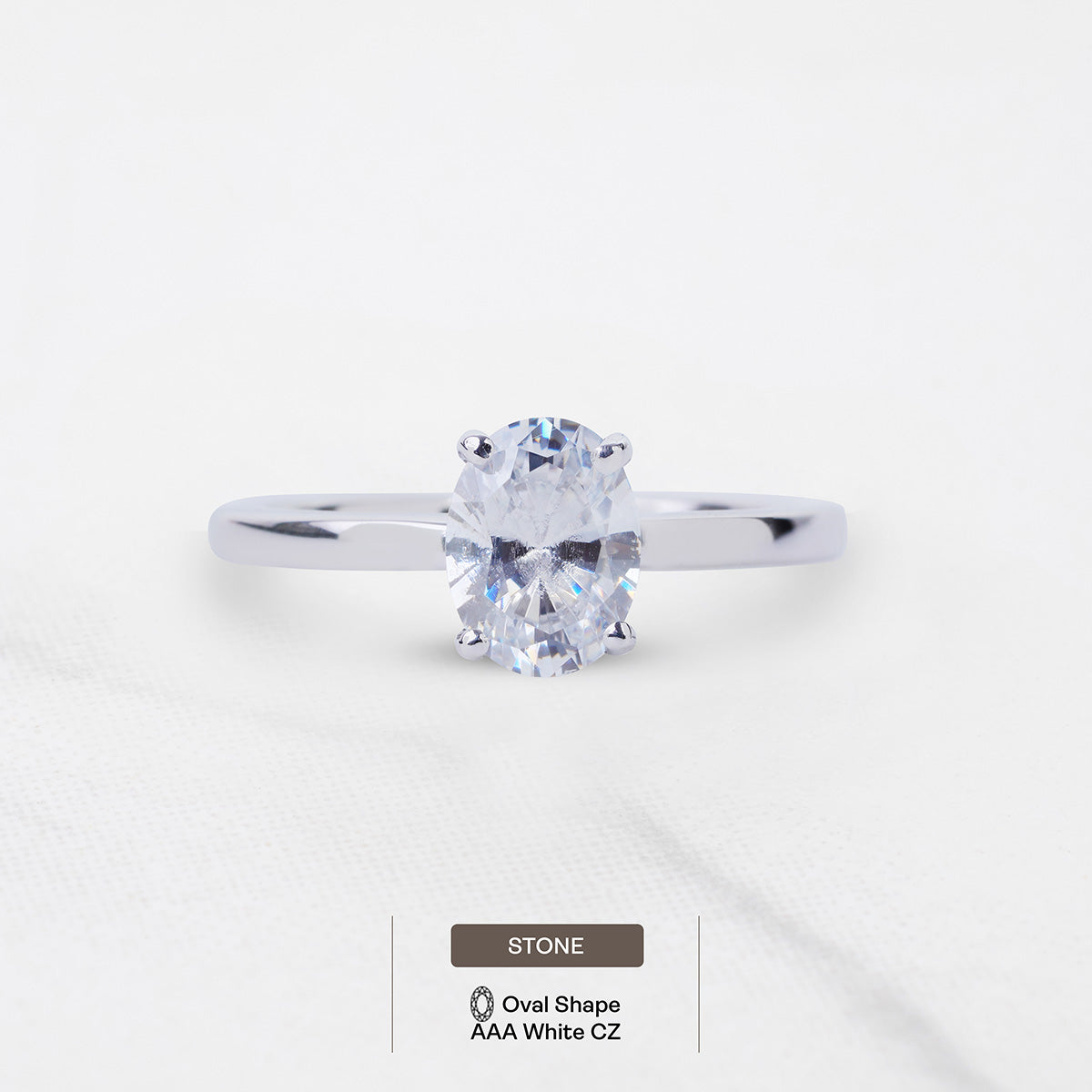 1CT Solitaire Proposal Ring Oval Cut AAA CZ Engagement Ring