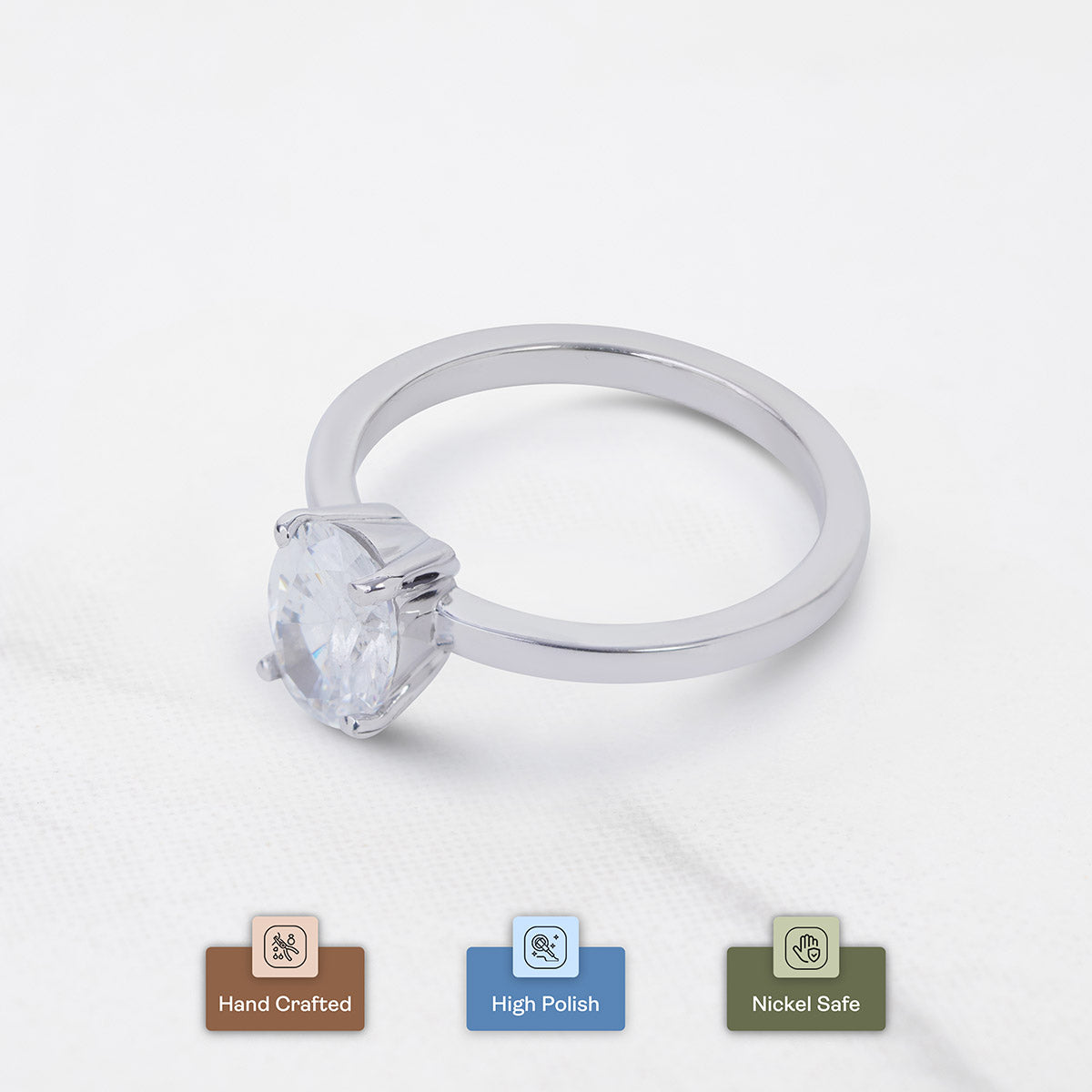 1CT Solitaire Proposal Ring Oval Cut AAA CZ Engagement Ring
