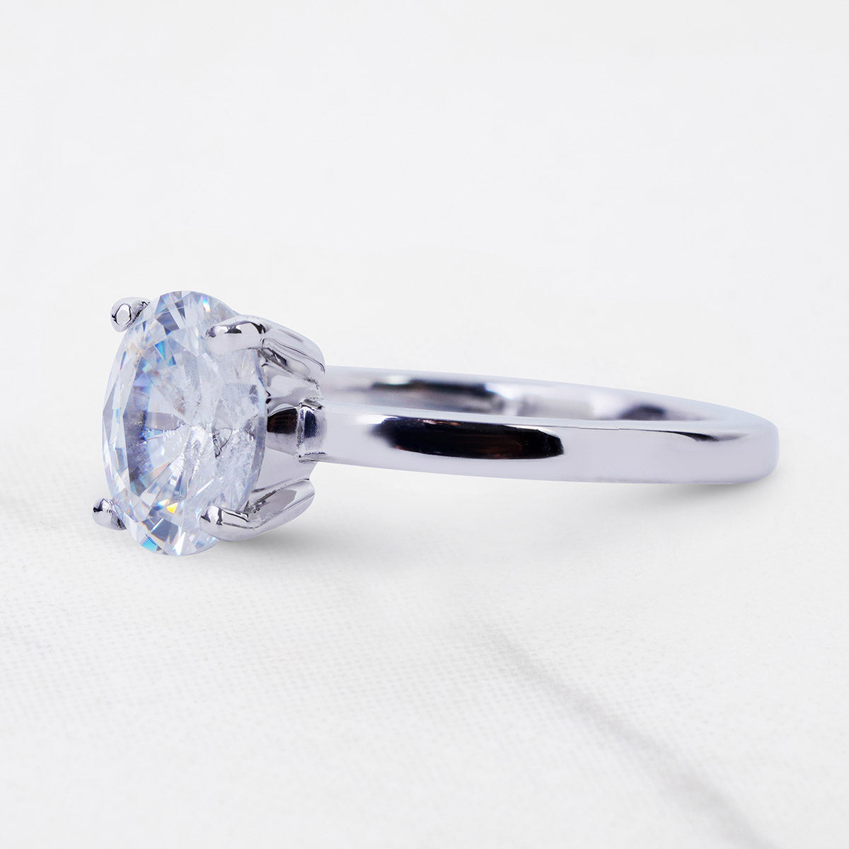 1CT Solitaire Proposal Ring Oval Cut AAA CZ Engagement Ring