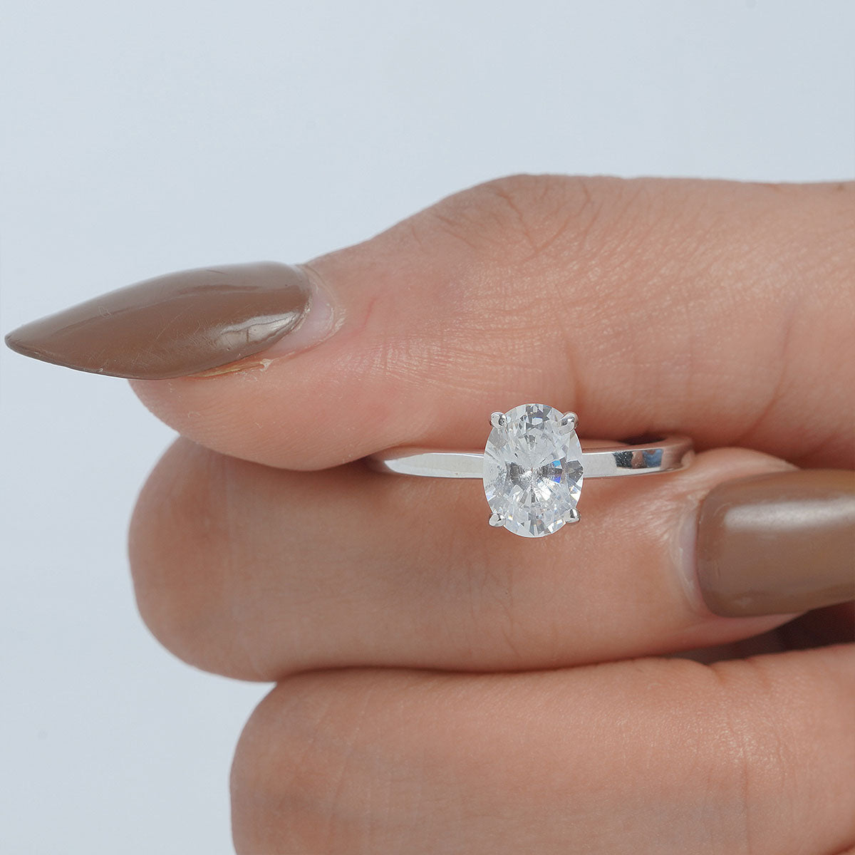 1CT Solitaire Proposal Ring Oval Cut AAA CZ Engagement Ring