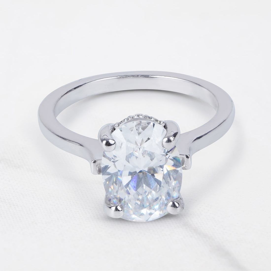 3.5ct Diamond Engagement Ring Oval Cut Solitaire Wedding Ring