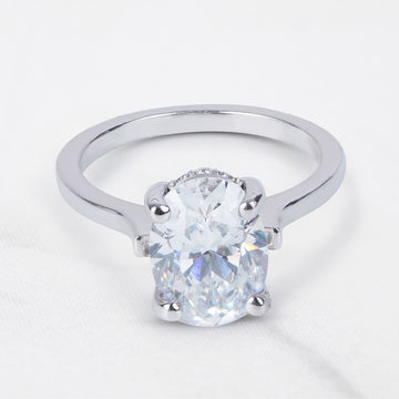3.5ct Diamond Engagement Ring Oval Cut Solitaire Wedding Ring
