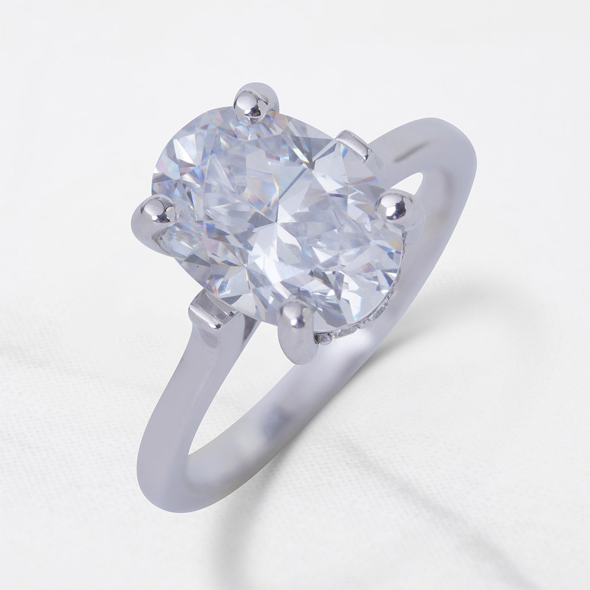 3.50CT Oval Moissanite Ring Solitaire Engagement Ring for Her