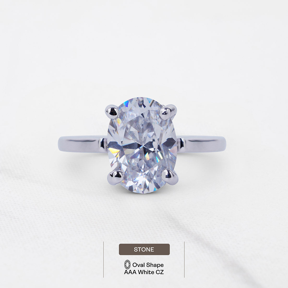3.5ct Diamond Engagement Ring Oval Cut Solitaire Wedding Ring