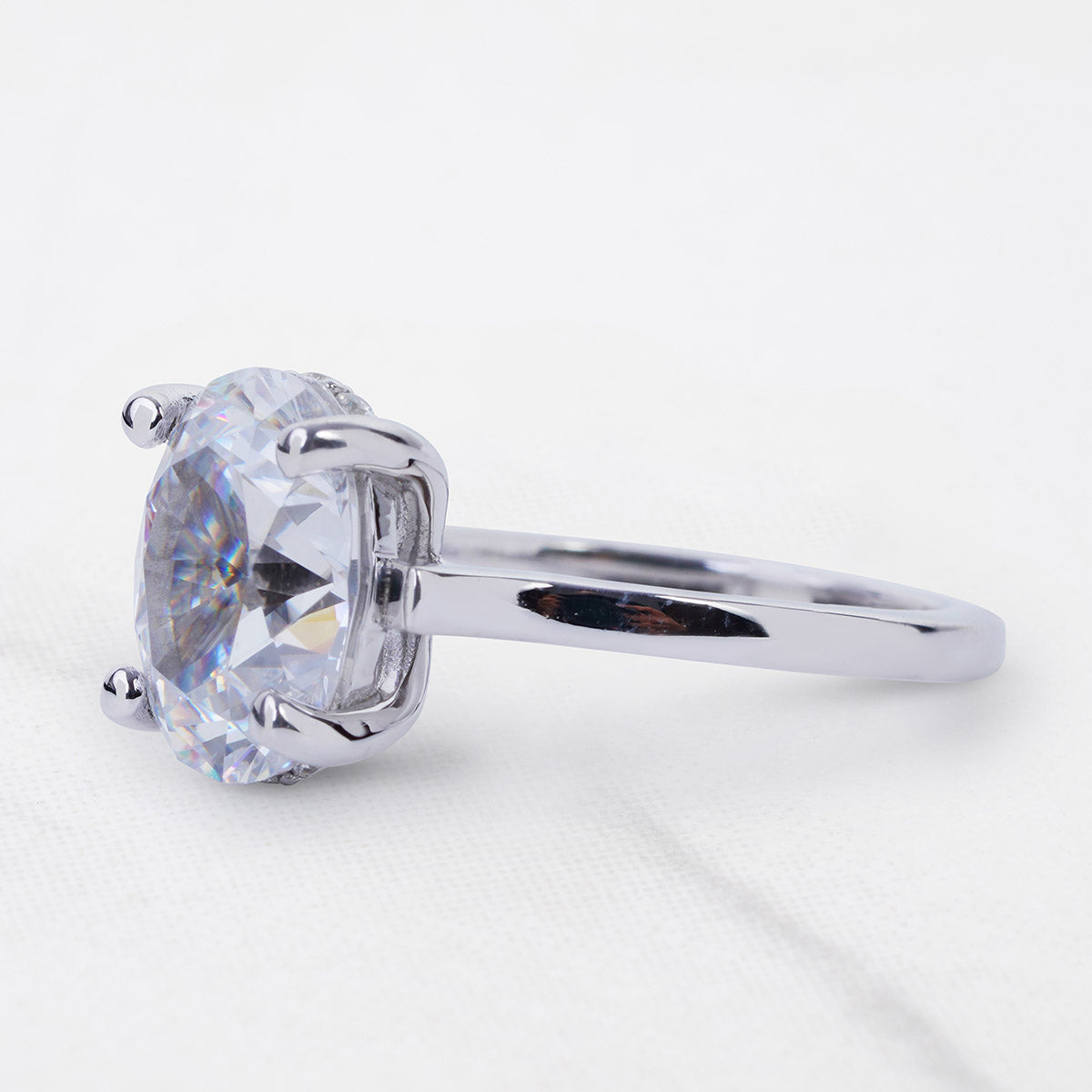 3.5ct Diamond Engagement Ring Oval Cut Solitaire Wedding Ring