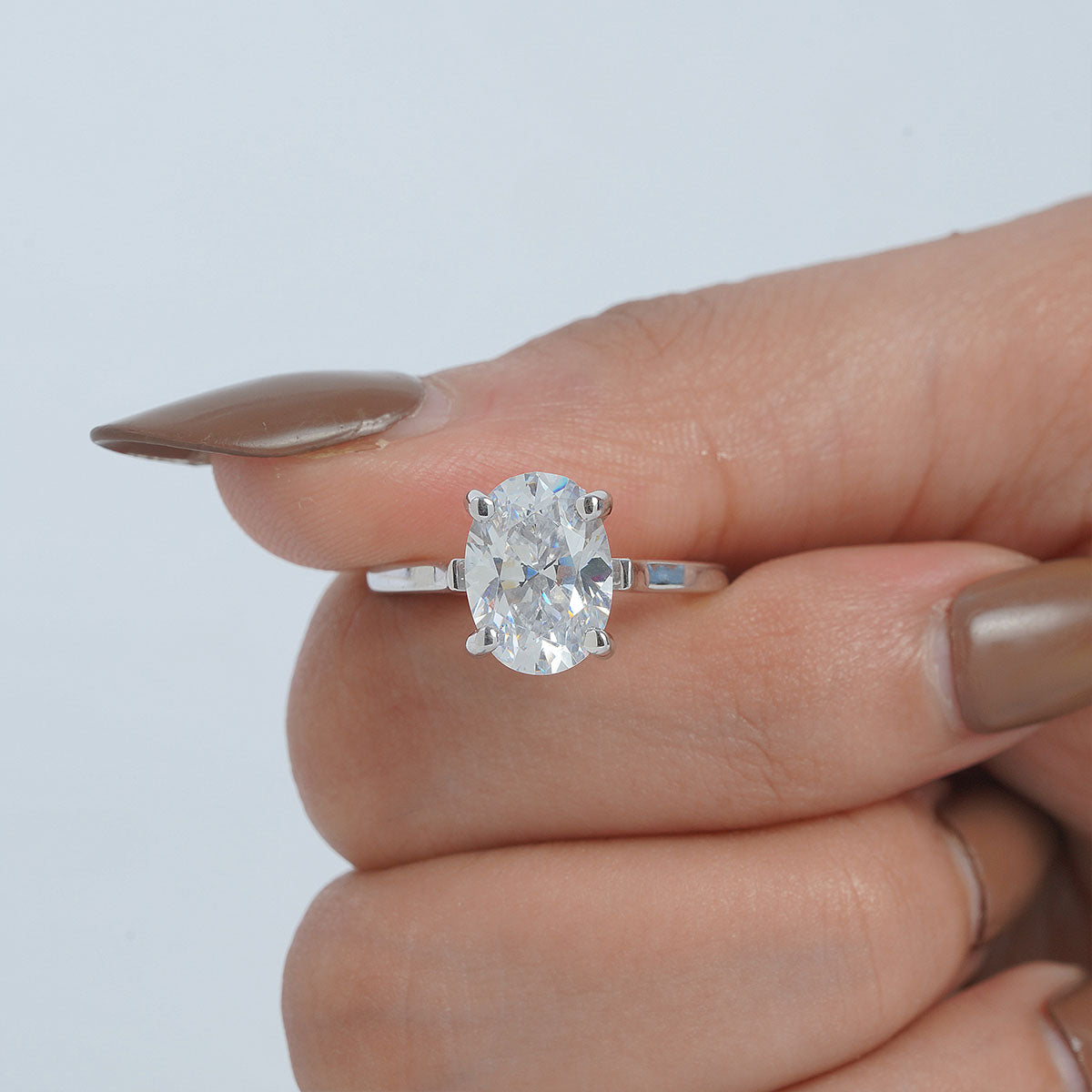 3.5ct Diamond Engagement Ring Oval Cut Solitaire Wedding Ring