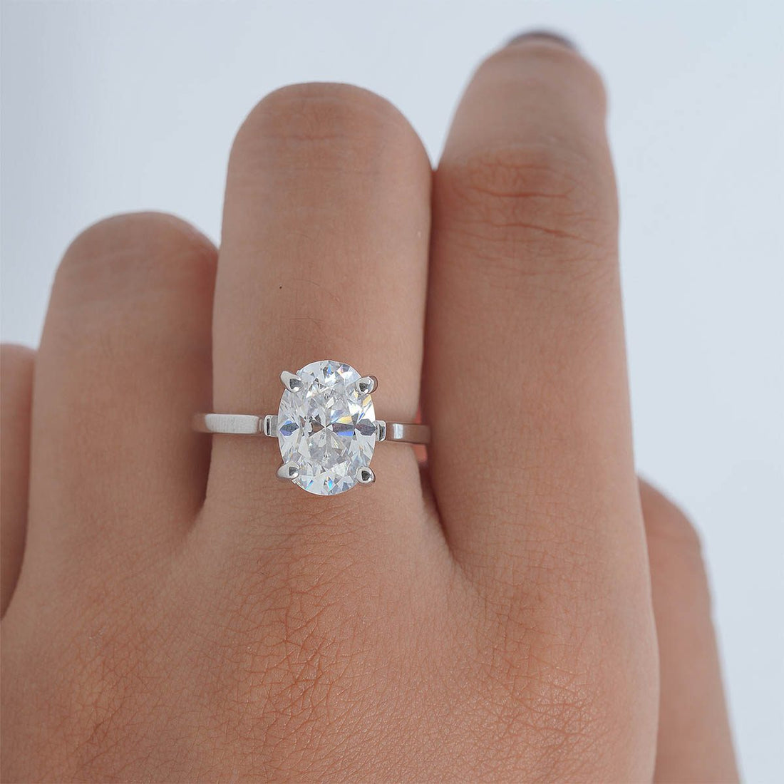 3.5ct Diamond Engagement Ring Oval Cut Solitaire Wedding Ring