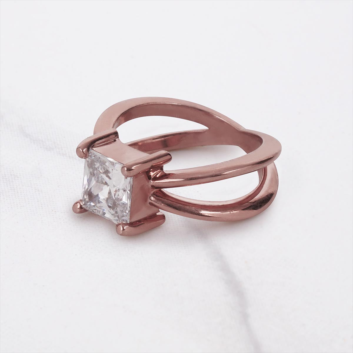 2CT Princess Cut Diamond Engagement Ring Criss Cross X Ring