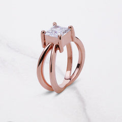 2CT Princess Cut Diamond Engagement Ring Criss Cross X Ring