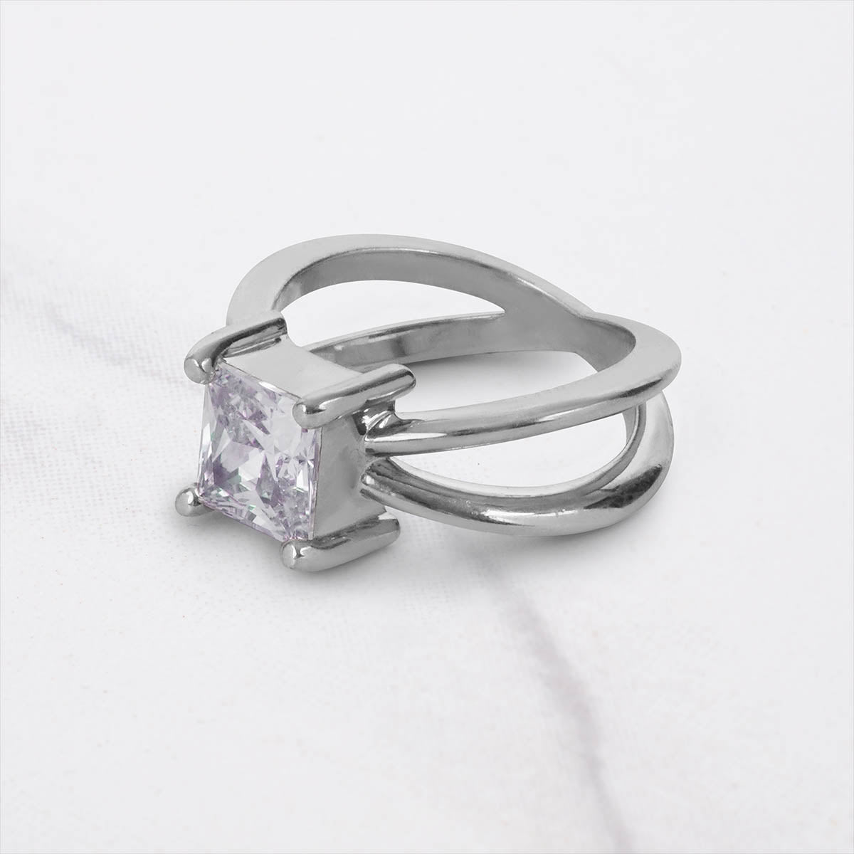 2CT Princess Cut Diamond Engagement Ring Criss Cross X Ring