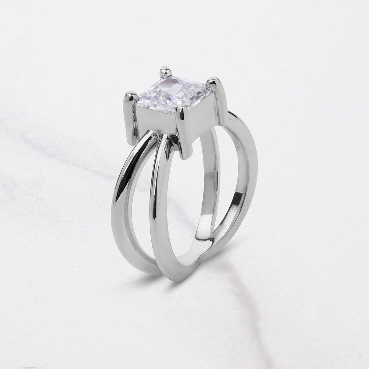 2CT Princess Cut Diamond Engagement Ring Criss Cross X Ring