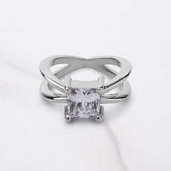 2CT Princess Cut Diamond Engagement Ring Criss Cross X Ring