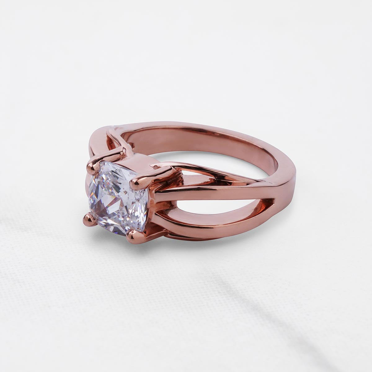 2CT Solitaire Cushion Cut AAA CZ Diamond Infinity Promise Engagement Wedding Ring