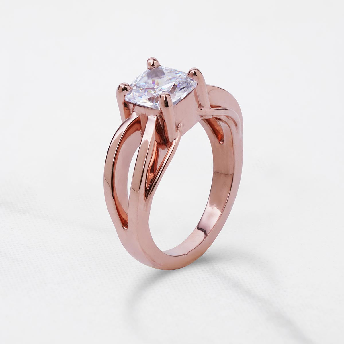 2Carat Cushion Cut Moissanite Solitaire Infinity Engagement Ring