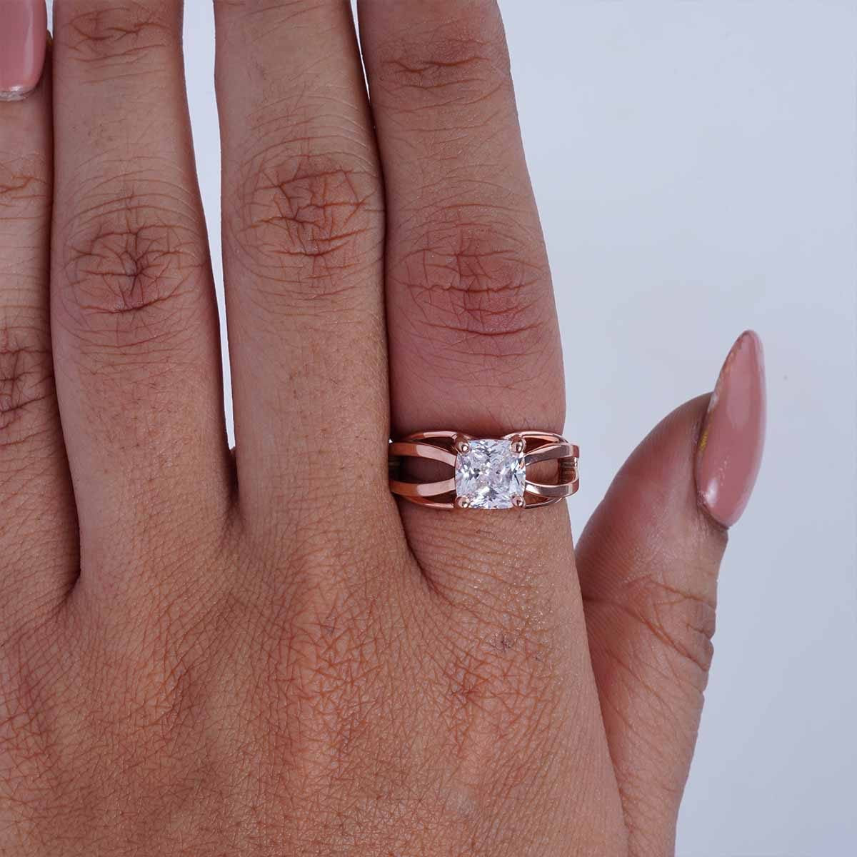 2CT Solitaire Cushion Cut AAA CZ Diamond Infinity Promise Engagement Wedding Ring