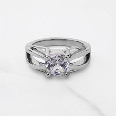 2CT Solitaire Cushion Cut AAA CZ Diamond Infinity Promise Ring