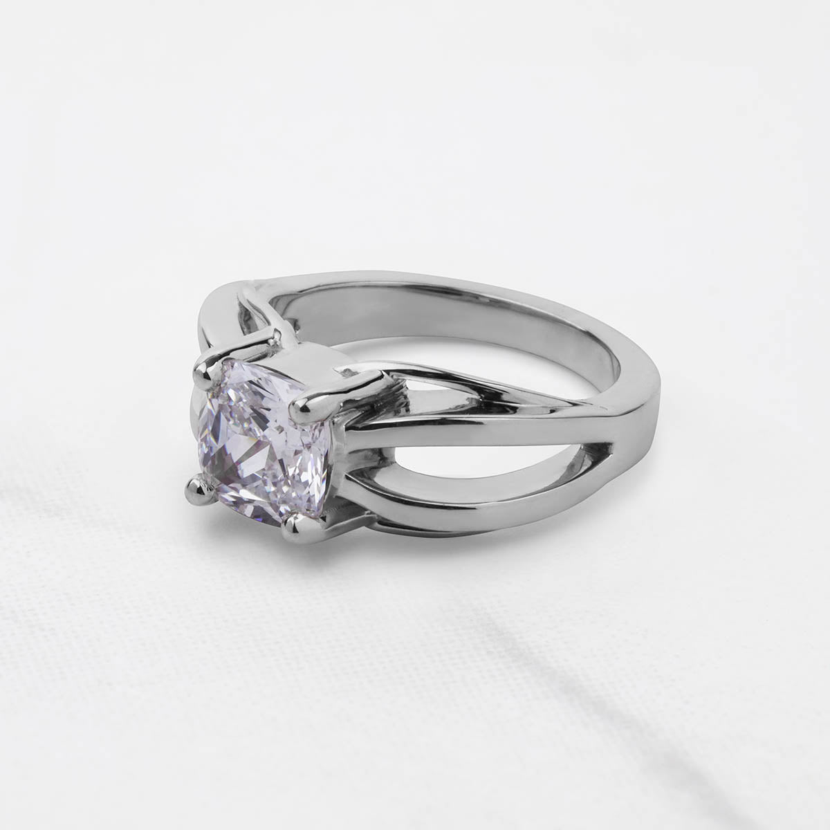 2CT Solitaire Cushion Cut AAA CZ Diamond Infinity Promise Engagement Wedding Ring